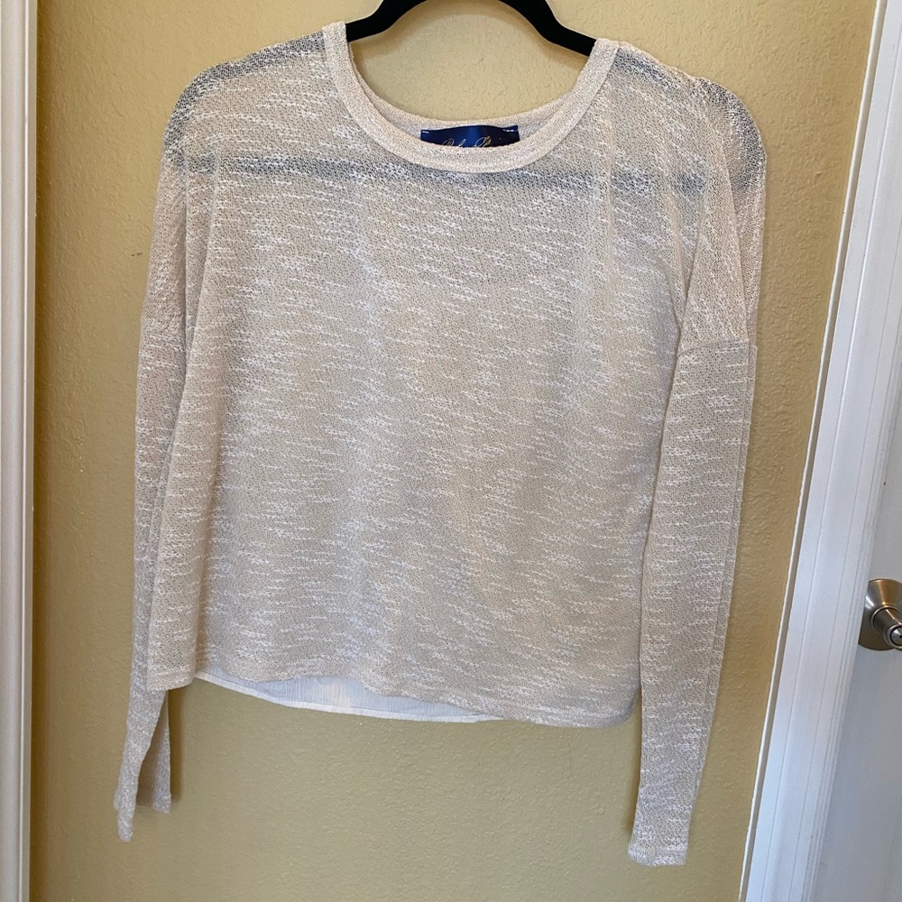 Super cute cream sheer top